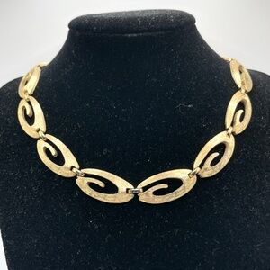 Monet Gold Tone Choker Necklace Vintage